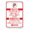 Signmission Violators Will Be Towed Away at Vehicle Heavy-Gauge Aluminum Sign, 12" x 18", A-1218-22734 A-1218-22734 - alternate 1